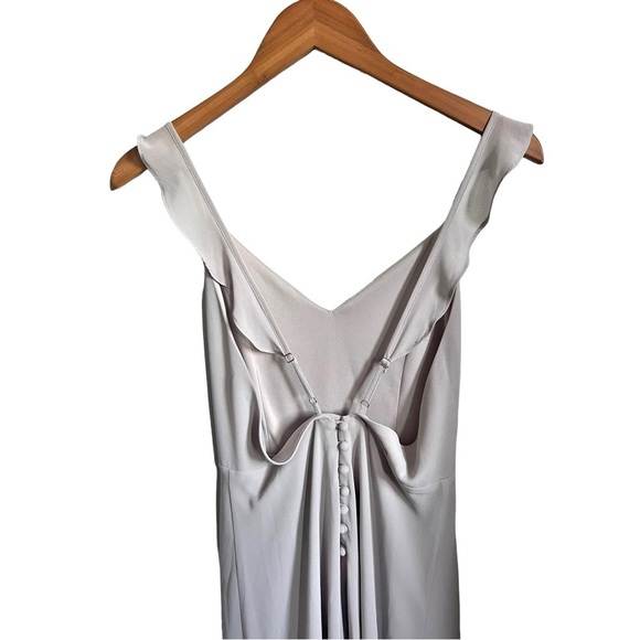Lulu’s Meteoric Rise Light Grey Angelcore Minimalist Maxi Dress Size Small - Picture 9 of 9